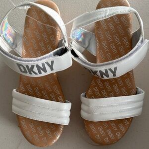 DKNY White and Silver Kids Sandals